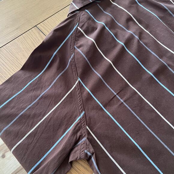 Vintage‎ MadSoul Sharp Shooters Striped Brown Shirt Mens XL NWT Streetwear - Picture 7 of 10